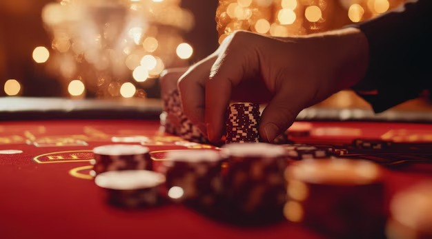 SA Gaming baccarat table layout with player and banker cards